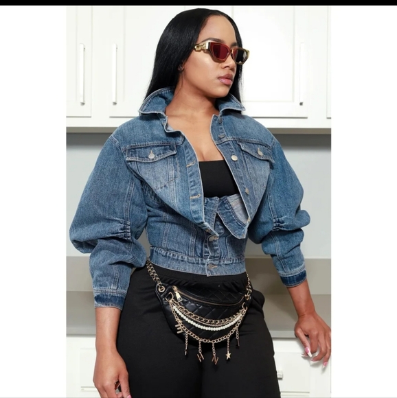 Designer Style Jean Jacket - Picture 3 of 5